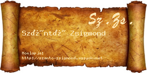 Szántó Zsigmond névjegykártya